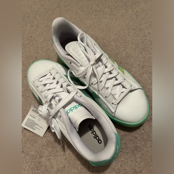 Adidas Grand Court Alphas - White/Green - Size 6.5 - Picture 2 of 5